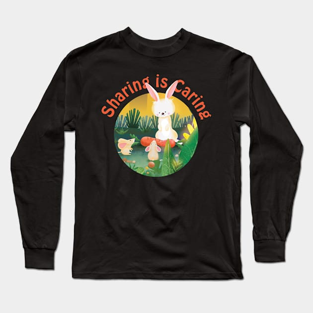 Sharing Bunny Caring Bunny Long Sleeve T-Shirt by one 35 lab